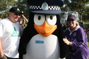 Constable Charlie the giant police penguin and Carol